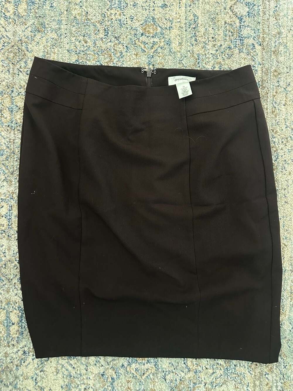 dressbarn Women's Solid Brown Professional Pencil Skirt Size 14
